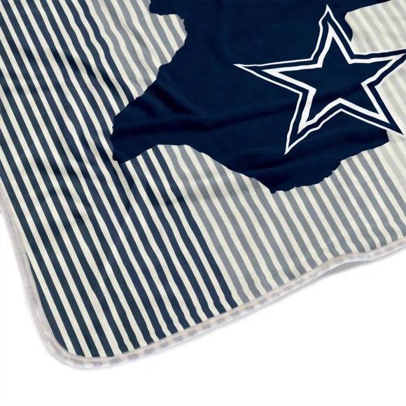 NEW PEGASUS SPORTS dallas cowboys ultra fleece state stripe plush blanket in nav - Picture 2 of 3